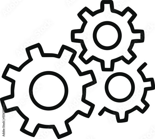 gear icon, Gear Settings thin line symbol, cogwheel, Vector Illustration