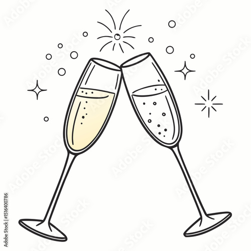 Toasting with champagne glasses with drinks