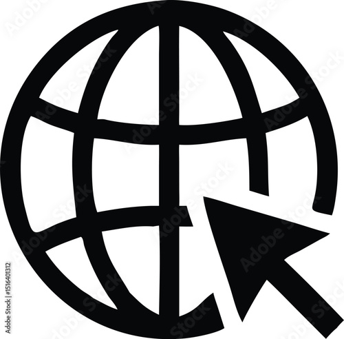 go to web icon symbol, vector flat design Illustration