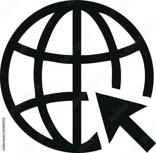 go to web icon symbol, vector flat design Illustration