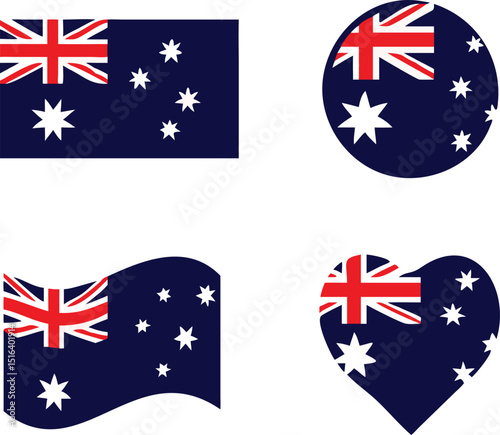 flags of Australia, vector icon Illustration