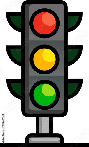 Traffic light vector white background 