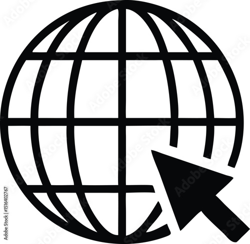 go to web icon symbol, vector flat design Illustration