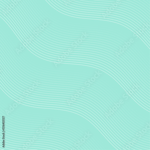 Abstract background with lines and waves. Banner. Element for design isolated. Vector background for brochure, booklet, flyer, poster. Green and white gradient. Turquoise, blue