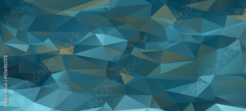 Summer background with low poly sea green and teal triangles vector design.