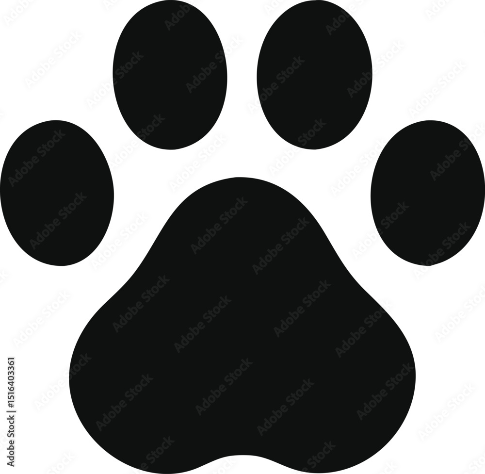 Pet paw editable stroke icon. footprints Pet paw, Heart with pet paw, print dog cat icon, vector illustration
