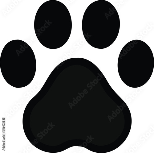 Pet paw editable stroke icon. footprints Pet paw, Heart with pet paw, print dog cat icon, vector illustration