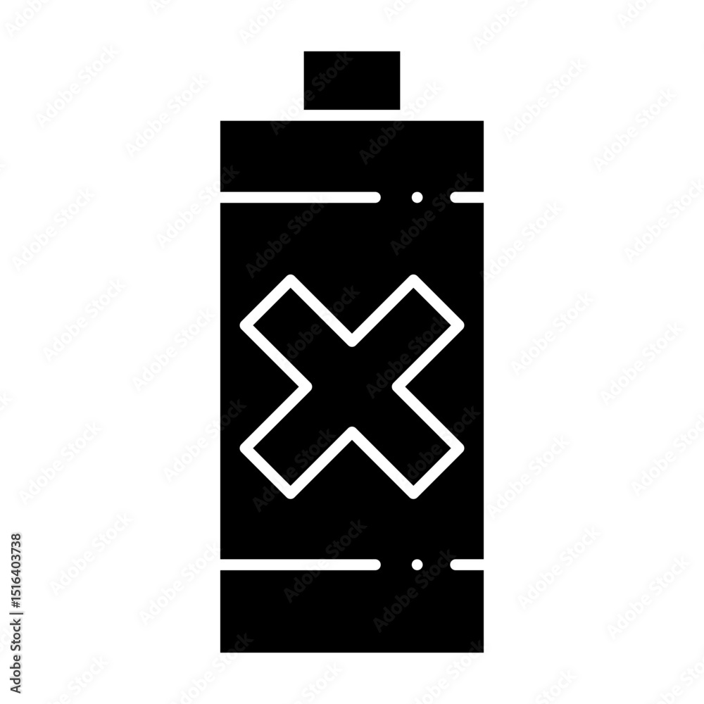 Obraz premium Dead Battery glyph icon
