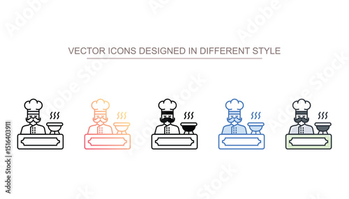 Cooking School icon design with white background stock illustration
