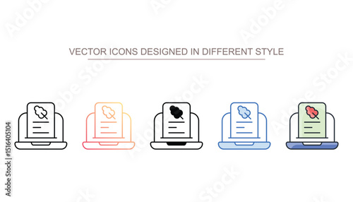 Online Recipe icon design with white background stock illustration