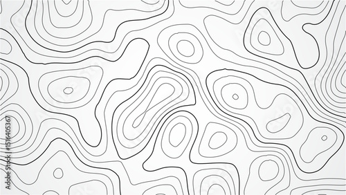 Topographic Map Pattern Emulating Hand-Drawn Terrain Illustrations from Historical Hiking Maps, Ideal for Outdoor Enthusiasts and Natural History Themes.