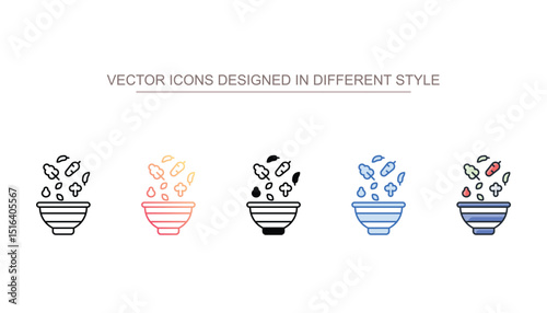 Ingredients icon design with white background stock illustration