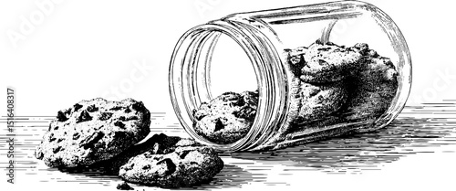 Vintage cookie jar concept with biscuits for kitchen decor and design