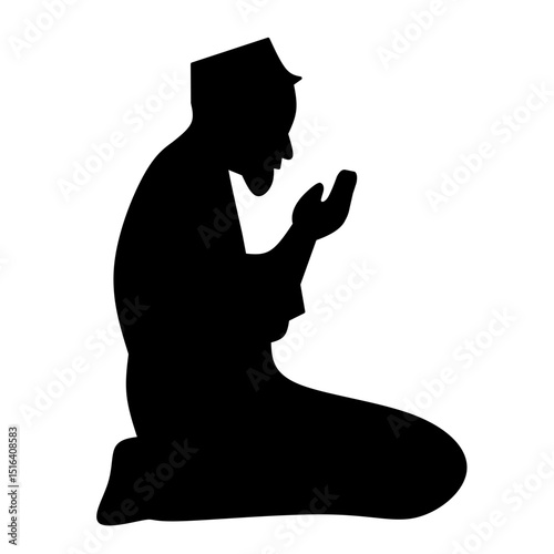 Muslim Pray Silhouette Illustrtion