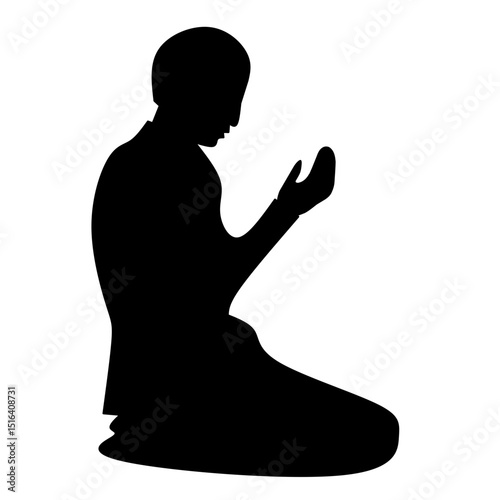 Muslim Pray Silhouette Illustrtion
