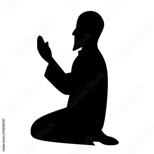 Muslim Pray Silhouette Illustrtion