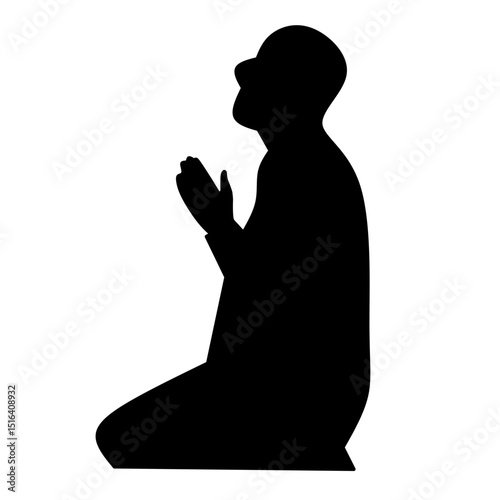 Muslim Pray Silhouette Illustrtion