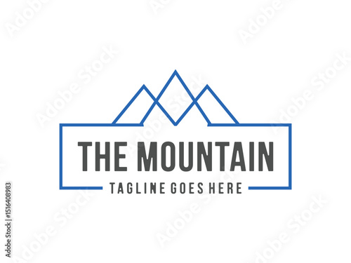 creative mountain peak logo, mount icon vector illustration, isolated on transparent background