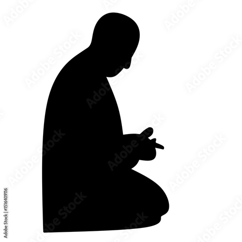 Muslim Pray Silhouette Illustrtion