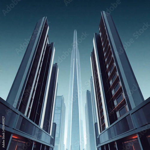 Modern Cityscape with Skyscrapers