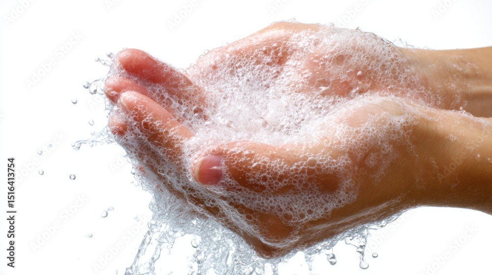 Fototapeta premium Hands washing with copious lather