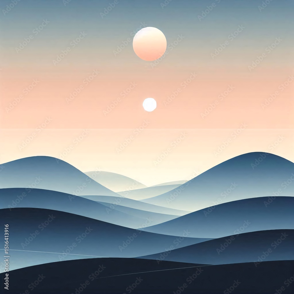Fototapeta premium Majestic Mountain Bathed in Sunlight