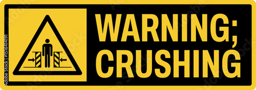 warning safety signs v3 uppercase text_warning ; crushing_landscape size 1/2 a4,a3,a2,a1   