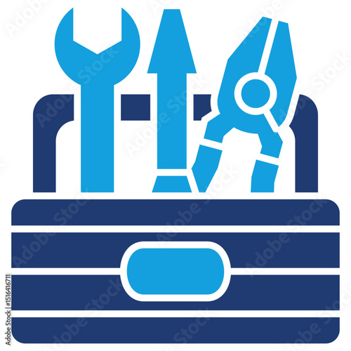 Tools Flat Blue Icon