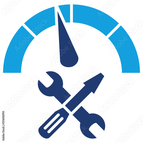 Performance Flat Blue Icon