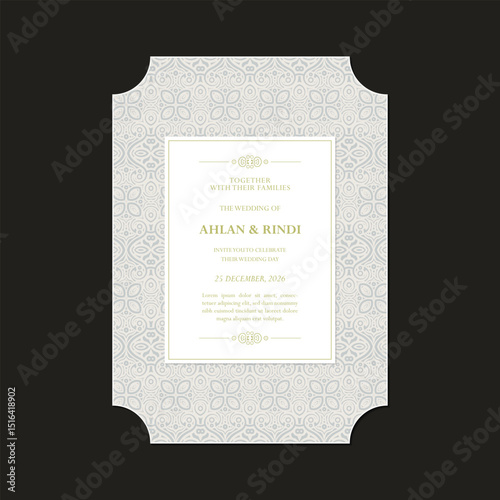 Vintage wedding invitation with pattern motif