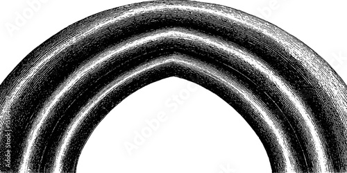 Detailed engraved illustration of an ogee arch design for architectural study