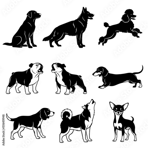 dog silhouettes collection