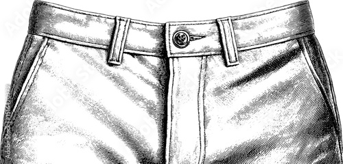 Vintage engraved illustration of trousers for fashion design and apparel art