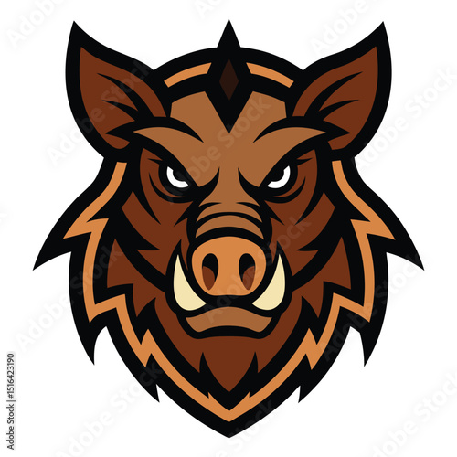 Tribal Boar Head Mascot vector art