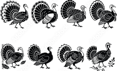 Thanksgiving With Turkey Cock Illustration Vector