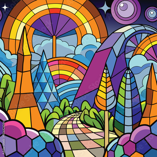 abstract background with rainbow