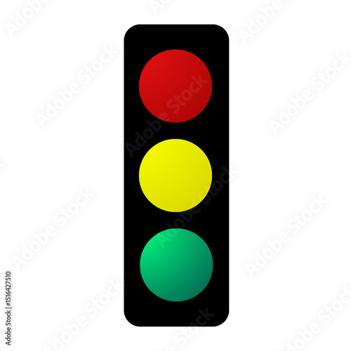 traffic light icon on transparent background, education, transportation