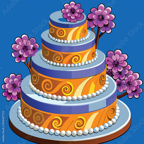 wedding cake with roses