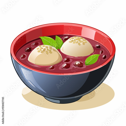 ぜんざいの可愛いベクターイラスト