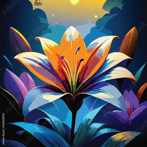 abstract background with flowers