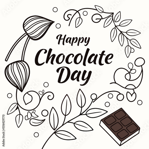 chocolate day typography and greetings card.