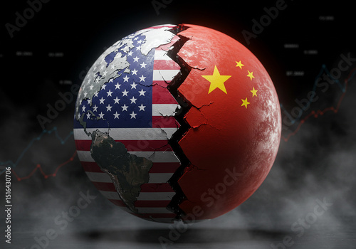 Usa china trade war concept global conflict economic tensions political crisis international relations us china international global trade war