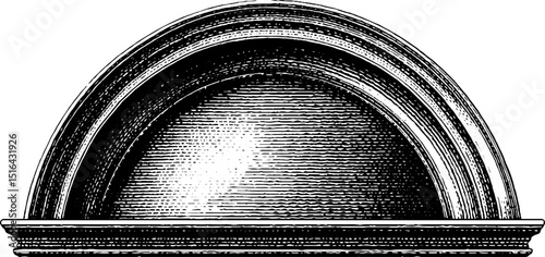 Intricate engraved illustration of architectural vault keystone