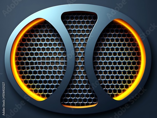 A modern abstract design with illuminated oval shaped structures