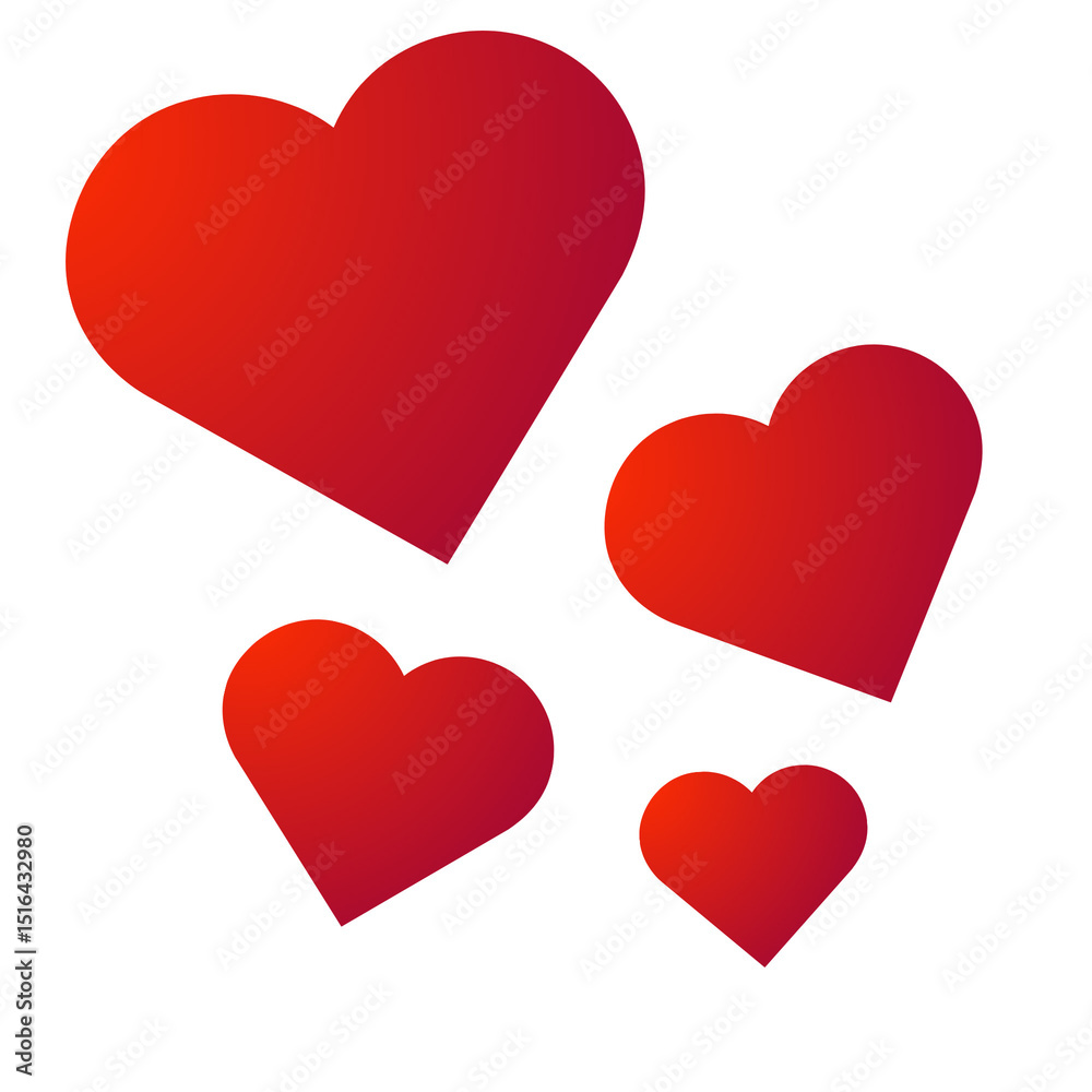 set of hearts icon transparant background set of hearts icon transparant background