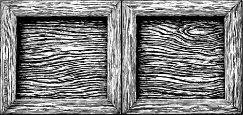 Engraved wooden shutter with black bold lines - rustic design for home decor and architecture