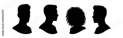 Profile Silhouettes of Diverse Individuals