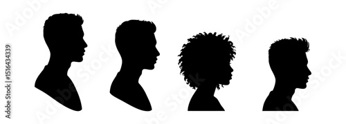 Profile Silhouettes of Diverse Individuals