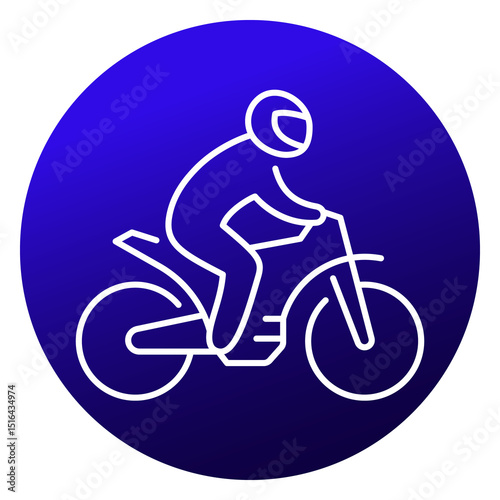 motocross line icon, rider on a motorcycle icon photo