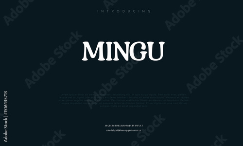 Mingu Creative font. Modern abstract digital tech font. Logo creative font, type, technology, movie, digital, music, movie. Fonts and illustration in vector format.